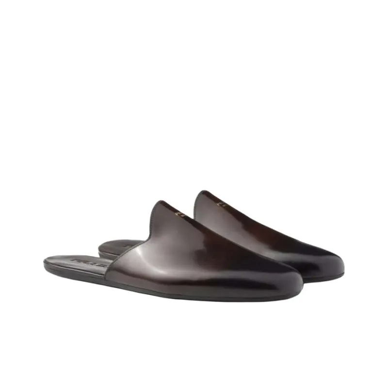 PRADA Closed Toe Slippers Men's Umber-2