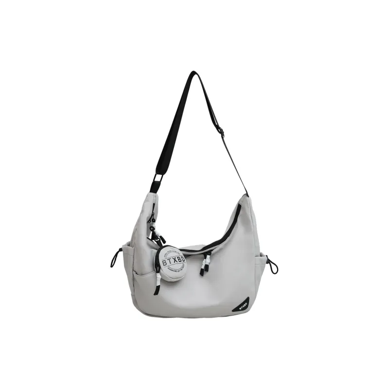 Travel Nylon Shoulder Bag Crossbody Bag Unisex Black/Red/White/Light Gray-14
