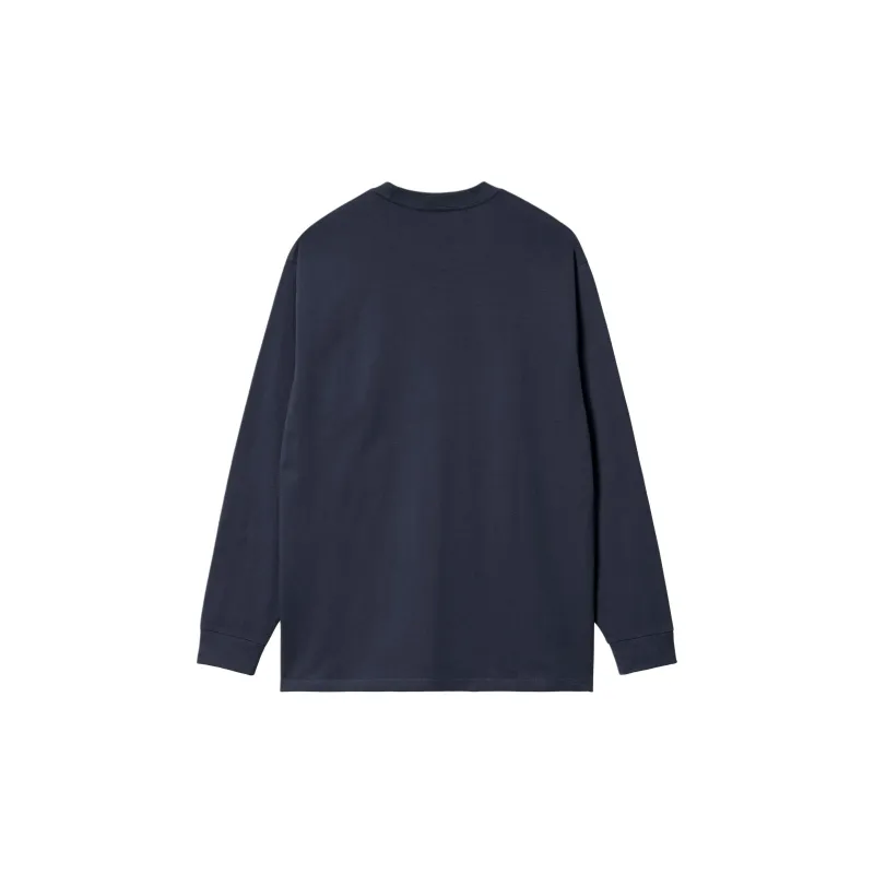 Carhartt WIP SS24 L/S Script Embroidery T Shirt T Shirt Unisex Air Force Blue-1