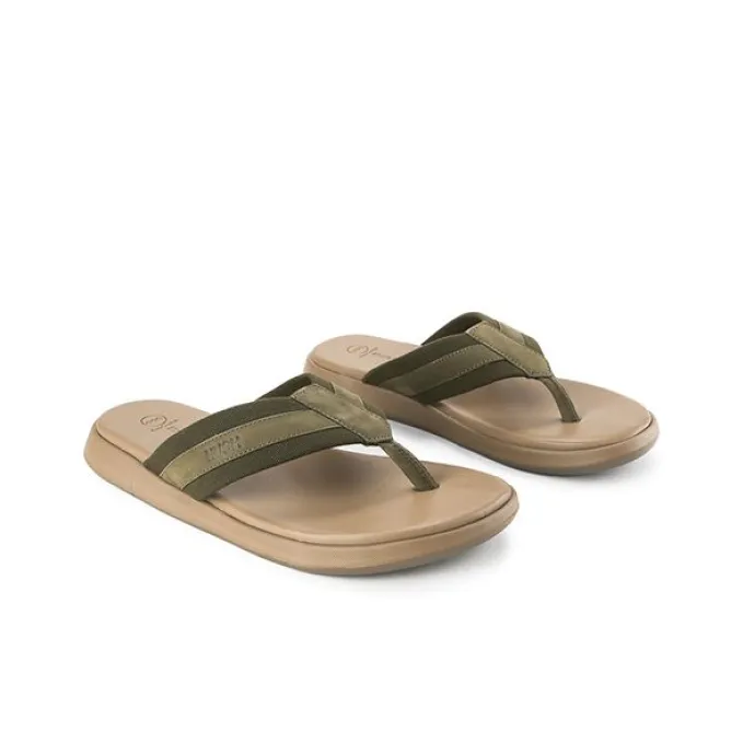 Hush Puppies Quick Dry Flip Flops Men's Olive Green-2
