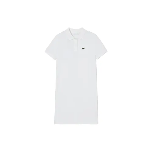 LACOSTE Short-Sleeved Dresses Women's White