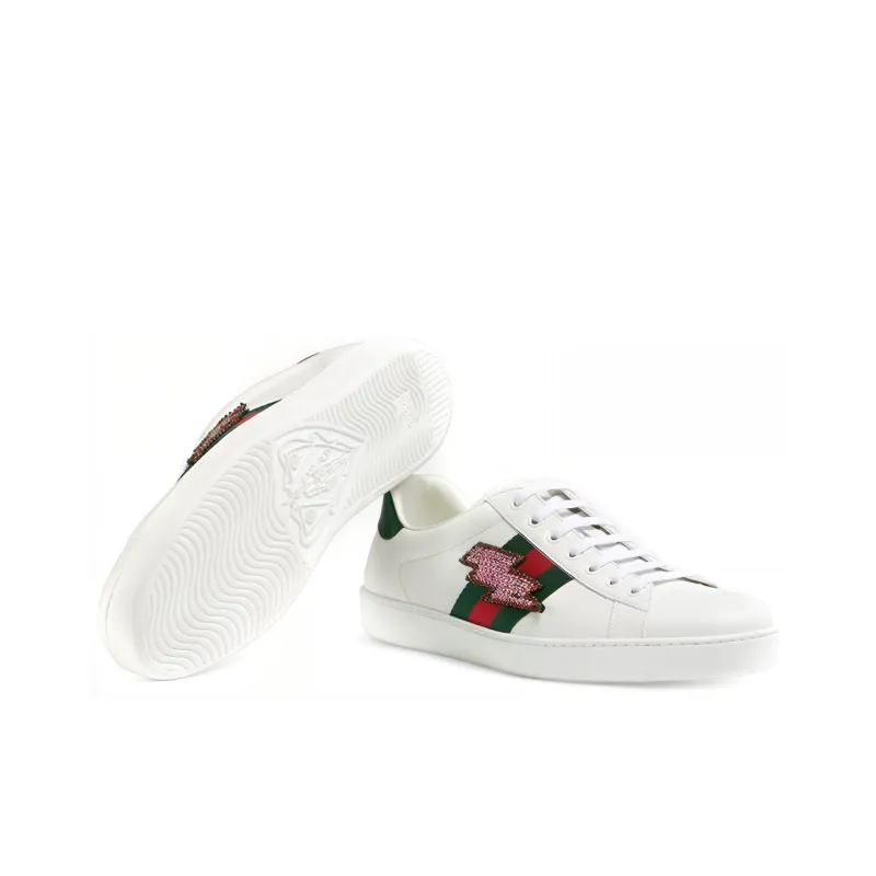 GUCCI Ace Embroidered 'Lightning Bolt'-4
