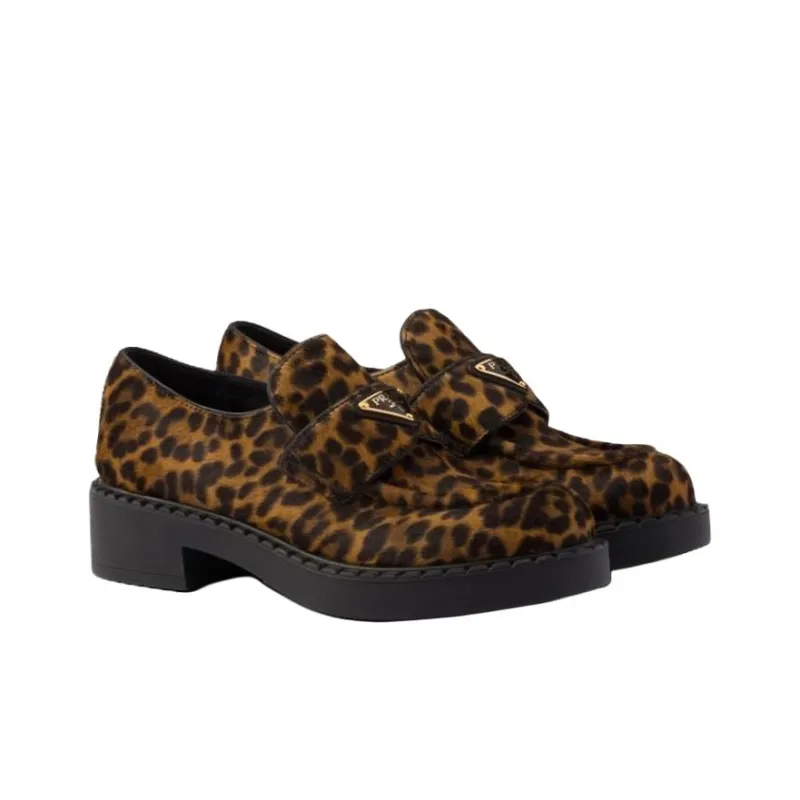 PRADA Honey Loafers 5cm Women's Brown-2