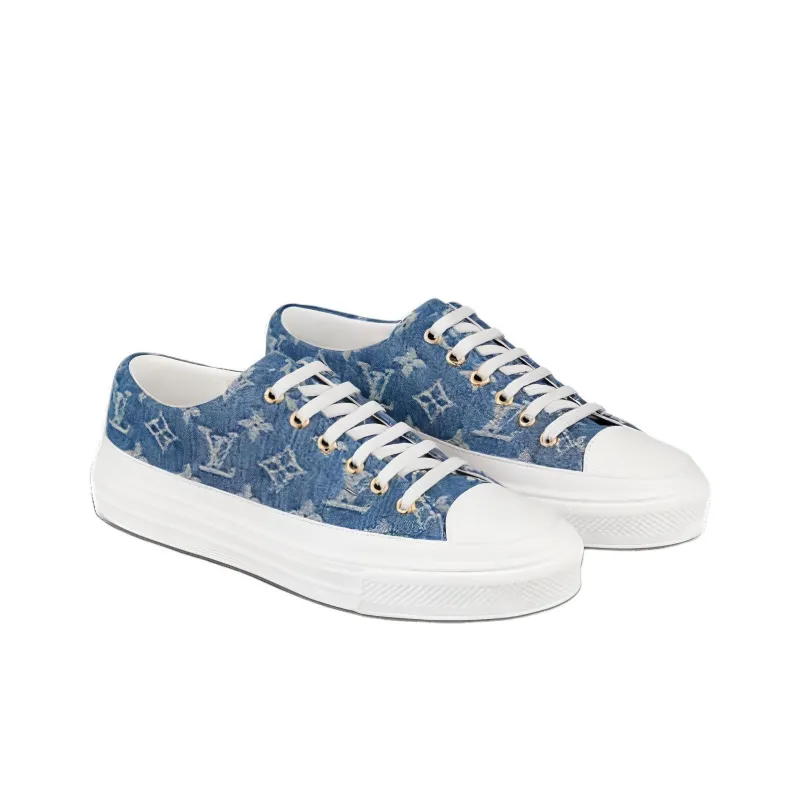 LOUIS VUITTON Lv Stellar Low Top Denim Blue Women's-2
