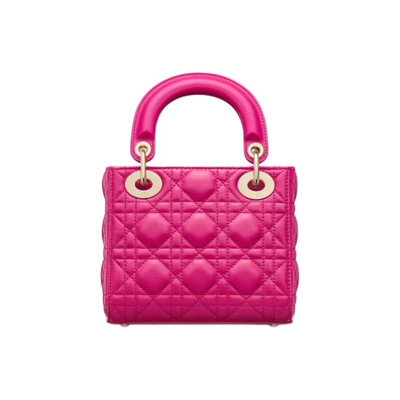 DIOR Lady Dior Lambskin Dior Bag Shoulder Bag Crossbody Bag Handbag Mini Women's Dark Purple Red-4