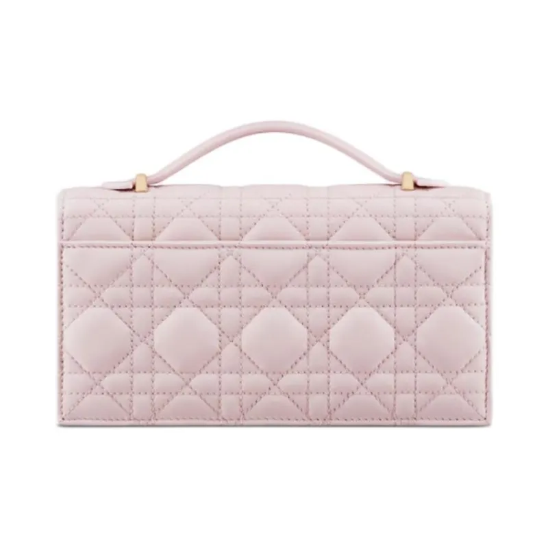 DIOR Lambskin Shoulder Bag Crossbody Bag Handbag Mini Women's Soft Pink-4