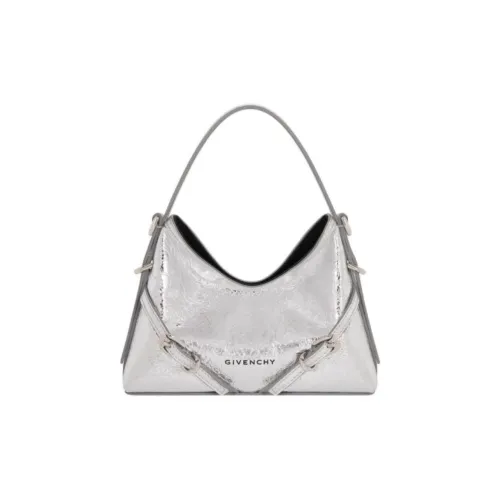 Givenchy Voyou Laminated Leather Shoulder Bag, Crossbody Bag, Handbag Nano Women's Light Silver