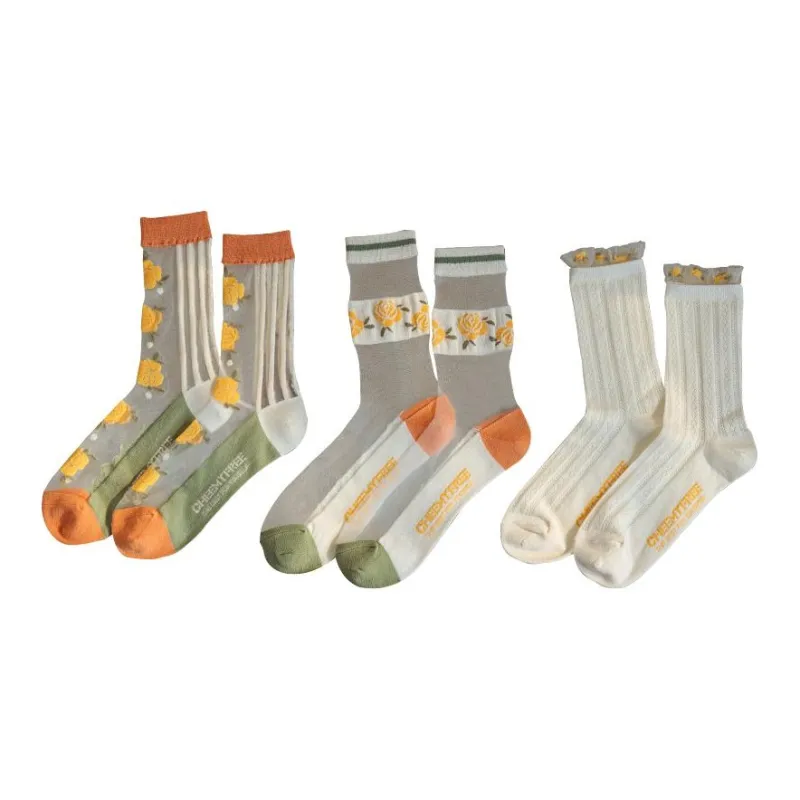 Cheemy Free Mid-Calf Socks Women's Combo Set-5