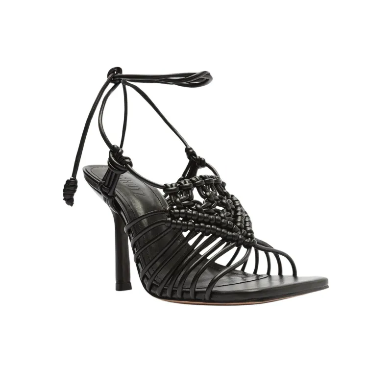 Schutz Adin Strap Sandals 11cm Women's Black-2