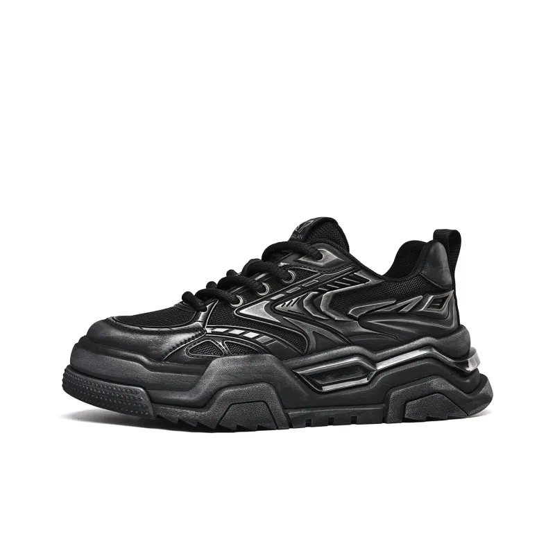 EBLAN Low Top Chunky Sneakers Men's Black-0