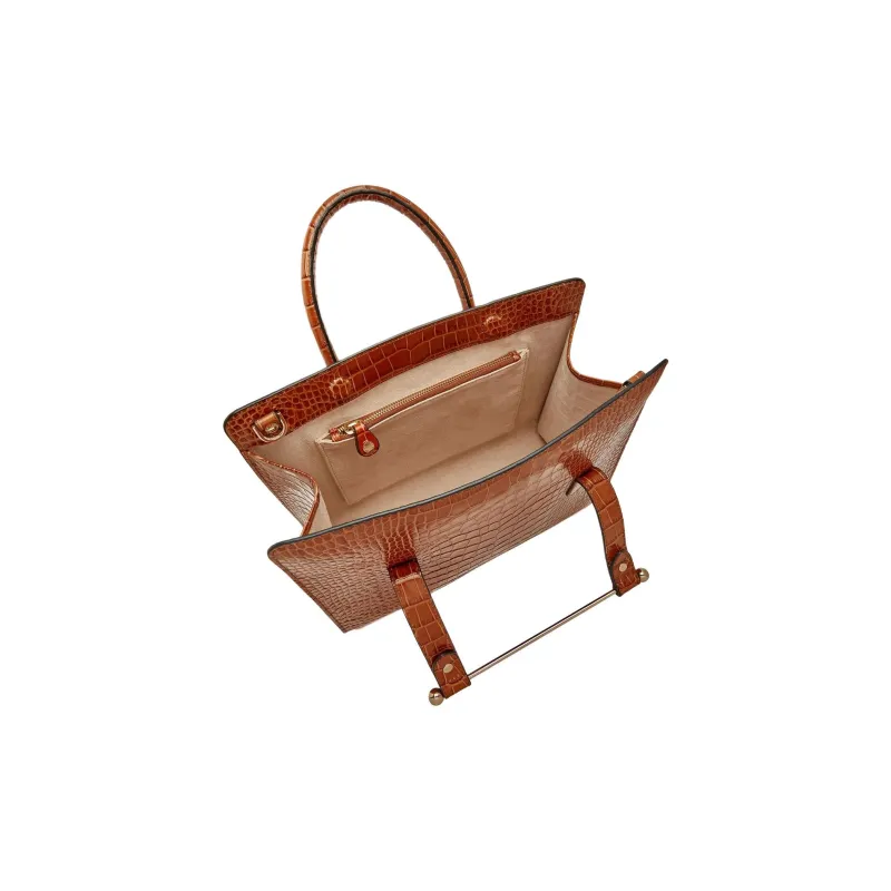 Strathberry Calfskin Tote Bag Shopping Bag Shoulder Bag Crossbody Bag Handbag Medium Size Women's Brown-3