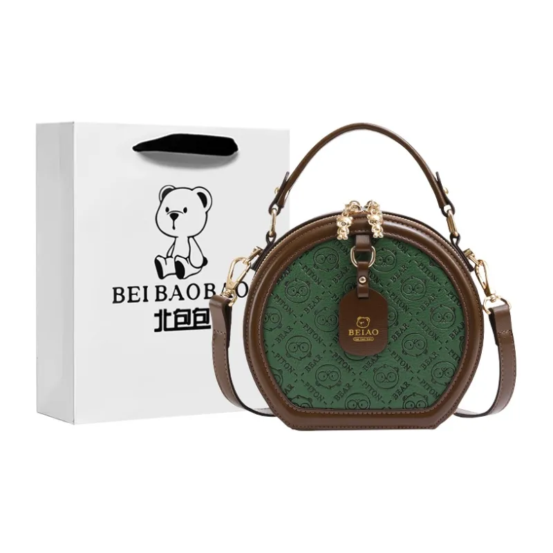 North Pack PU Handbag Regular Women's Ecru/Green-6