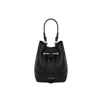 Strathberry Grained Calfskin Bucket Bags One Shoulder Handbag Crossbody Bag Women's Black