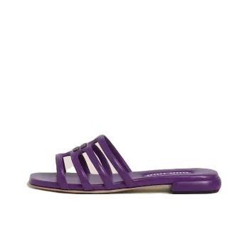 MIU MIU Slide Slippers Women's Purple