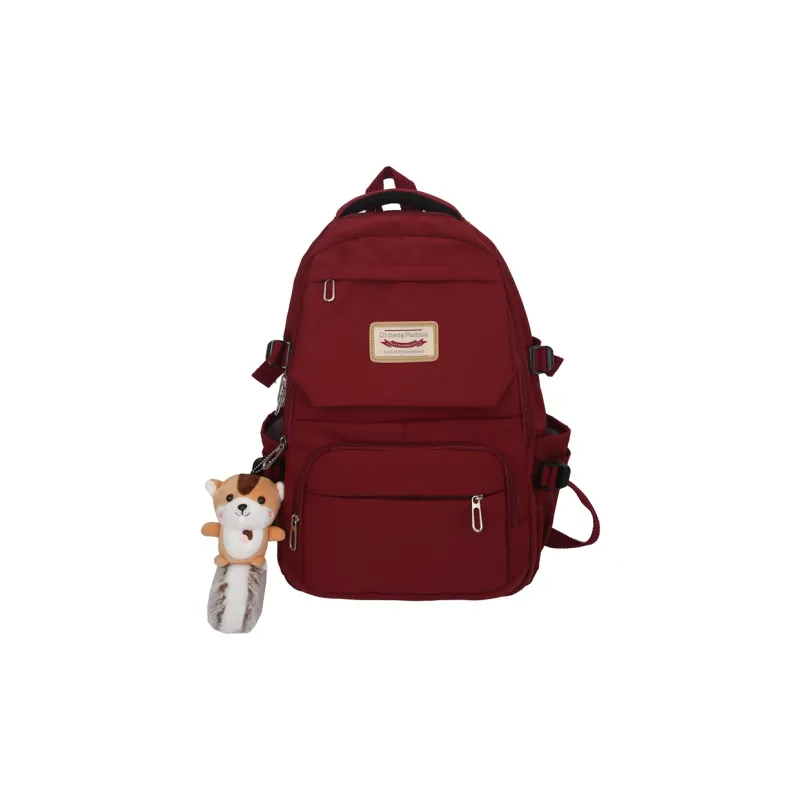 OURFUN Nylon Backpack Unisex Black/Watermelon Red/Burgundy/Blue-4