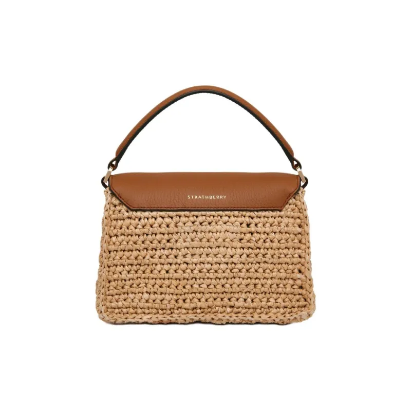 Strathberry Grained Calfskin Pinyali Grass Shoulder Bag Crossbody Bag Handbag Extra Mini Women's Tan & Natural-2