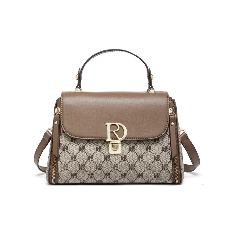 RED DRAGONFLY PVC Handbag, Shoulder Bag, Crossbody Bag Regular Women's Khaki/Coffee-0
