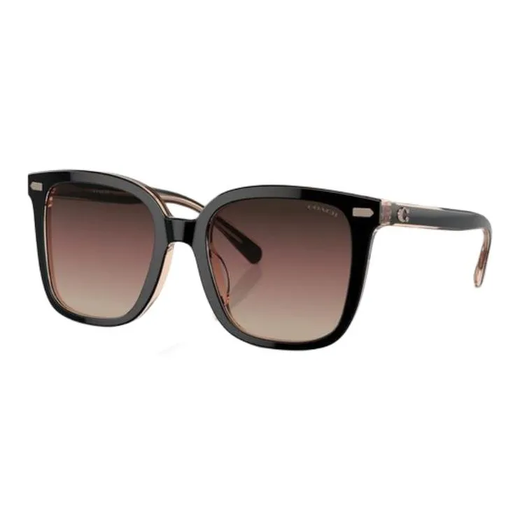 COACH Acetate Irregular Shape Sunglasses Women's Black-0