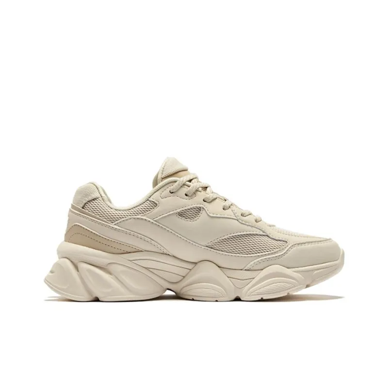 Erke Eastern Rise Breathable And Lightweight Low Top Casual Shoes Women's Beige-1