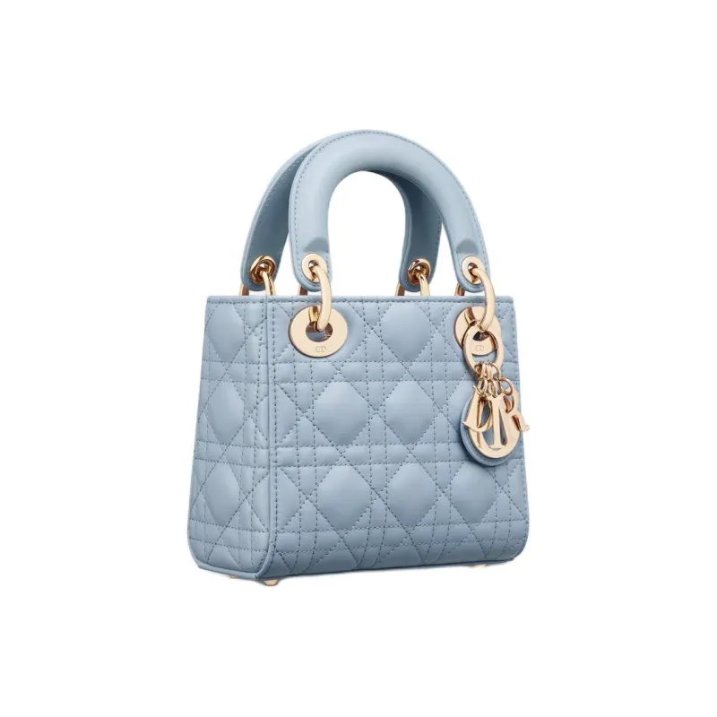 DIOR Lady Dior Lambskin Lady Dior Bag, Shoulder Bag, Crossbody Bag, Handbag Mini Women's Blue-1