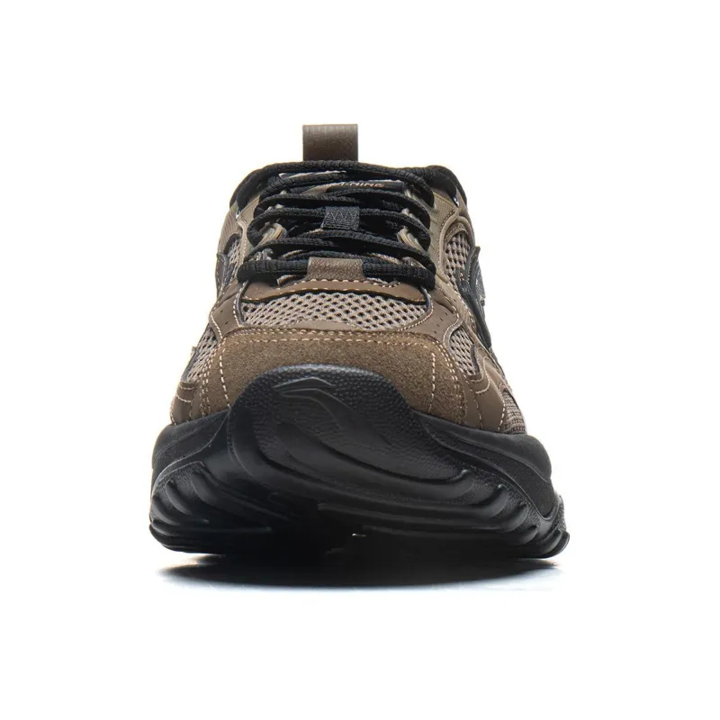 LiNing Chu Rui V2 Anti-Slip And Wear-Resistant Breathable Low-Top Casual Shoes Men's Tan Black-4