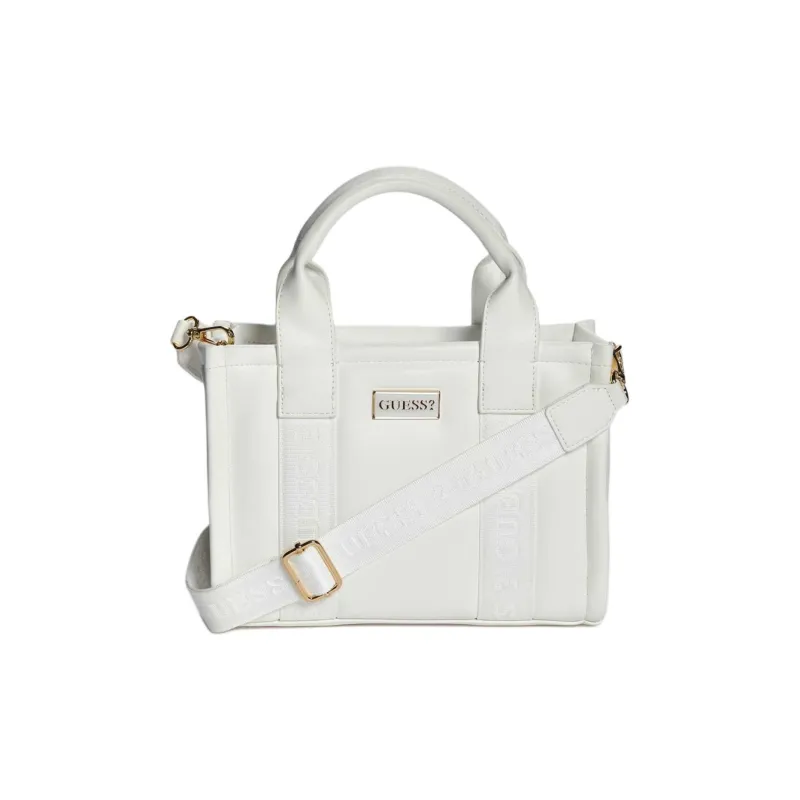 GUESS Artificial Leather Tote Bag Shopping Bag Shoulder Bag Crossbody Bag Handbag Mini Women's White-0