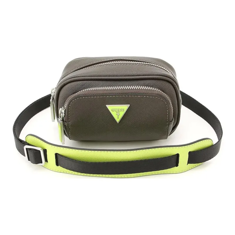 GUESS Polyurethane Shoulder Bag Medium Size Men's Green-1