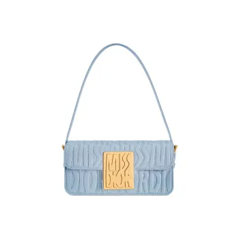 DIOR Miss Dior Cow Leather Handbag Shoulder Bag Women's Light Blue