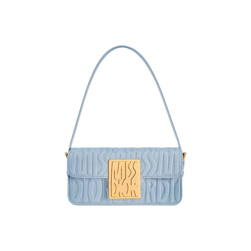 DIOR Miss Dior Cow Leather Handbag Shoulder Bag Women's Light Blue-0