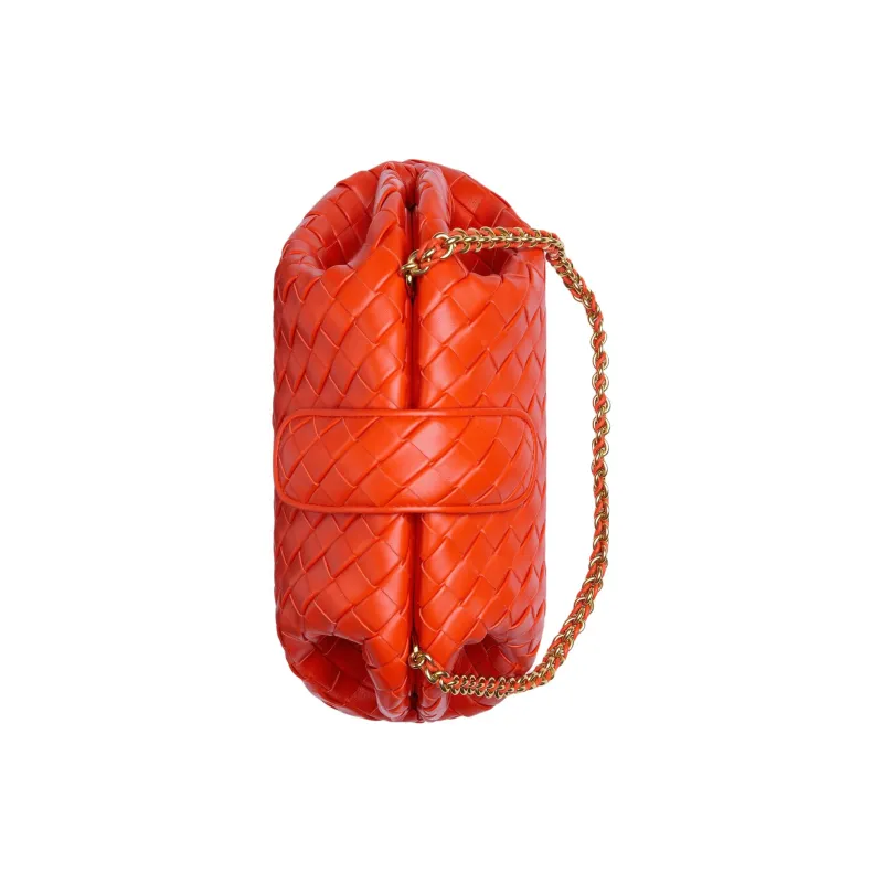 Bottega Veneta Calfskin Portable One Shoulder Clutch Regular Women's Orange-3