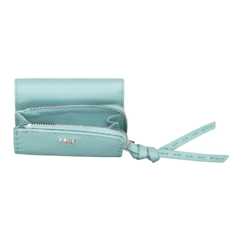 FENDI Peekaboo Calfskin Wallet Women's Light Blue-2