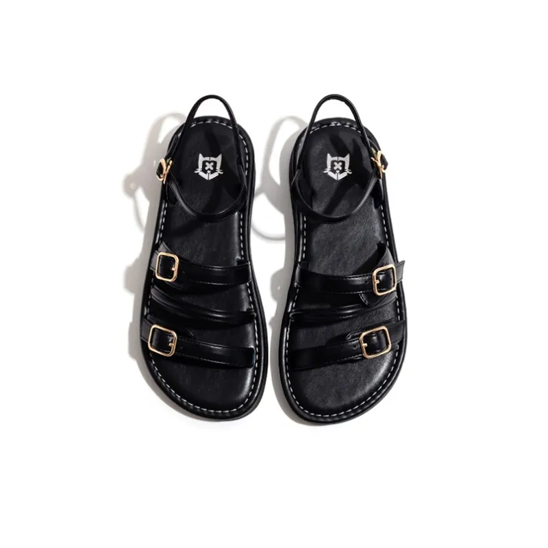 Old Meow Roman Sandals 2cm Women's Black-4