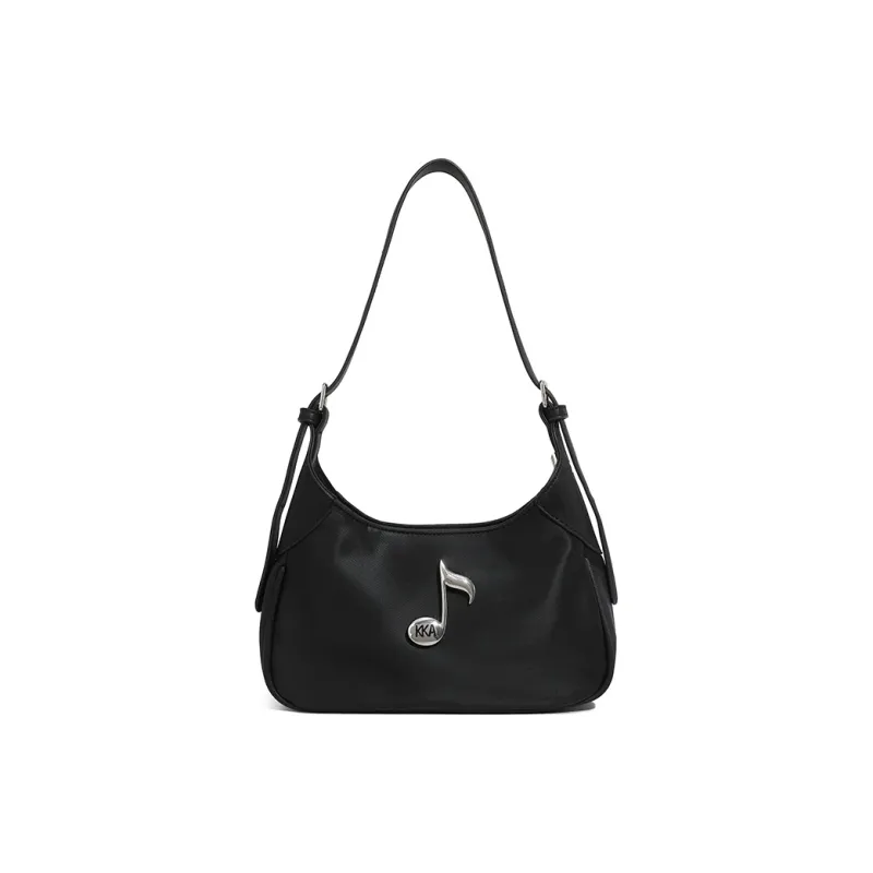 KKA PU Shoulder Bag Women's Black/Ecru/Apricot-7