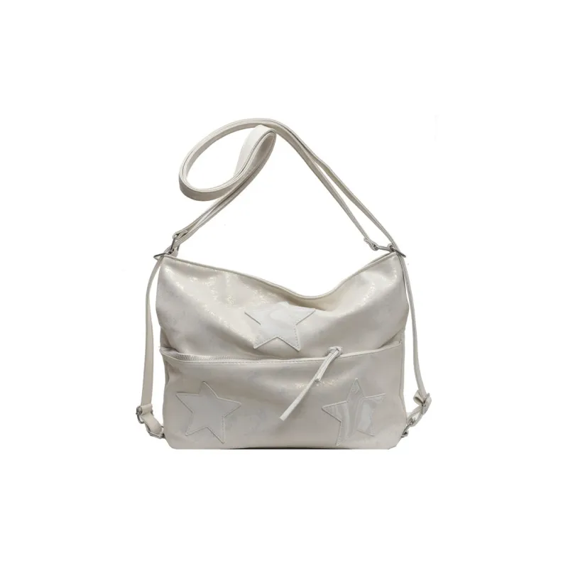 DALO PU Backpack On The Shoulder Women's Silver/Black/White-12