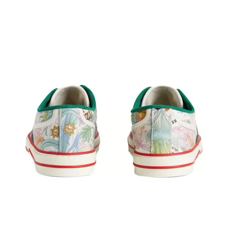 GUCCI Tennis 1977 Tiger Year Collection Low Top Stylish Skateboarding Shoes Men's Ivory White-4