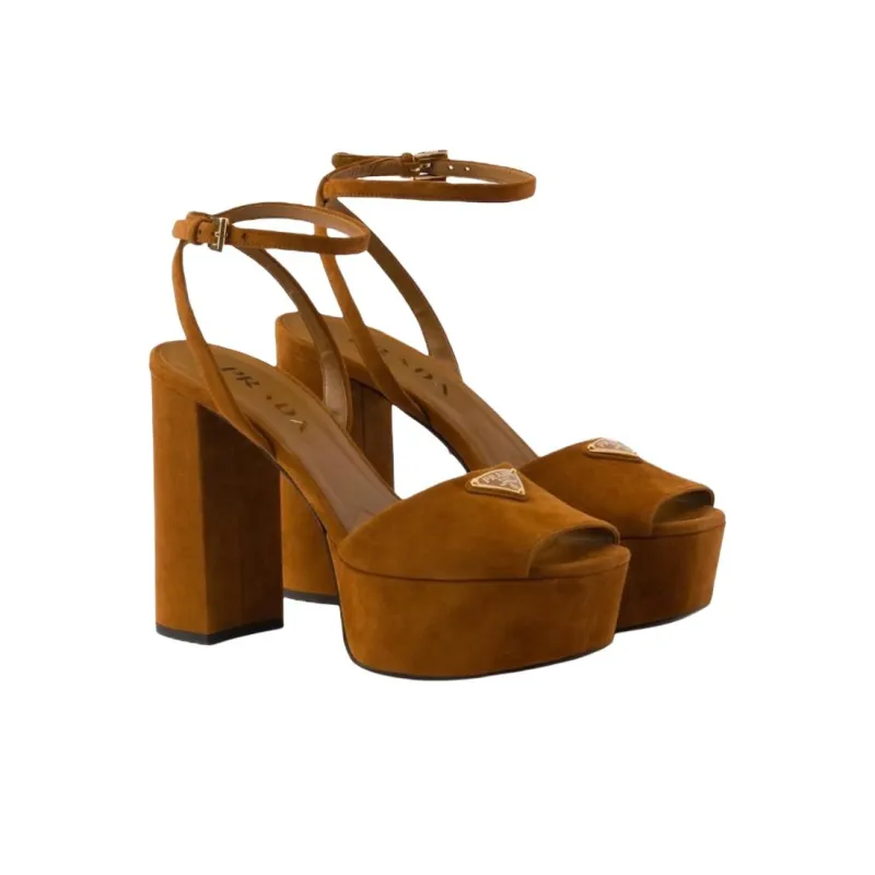 PRADA Strap Sandals 11.5cm Women's Brown-2