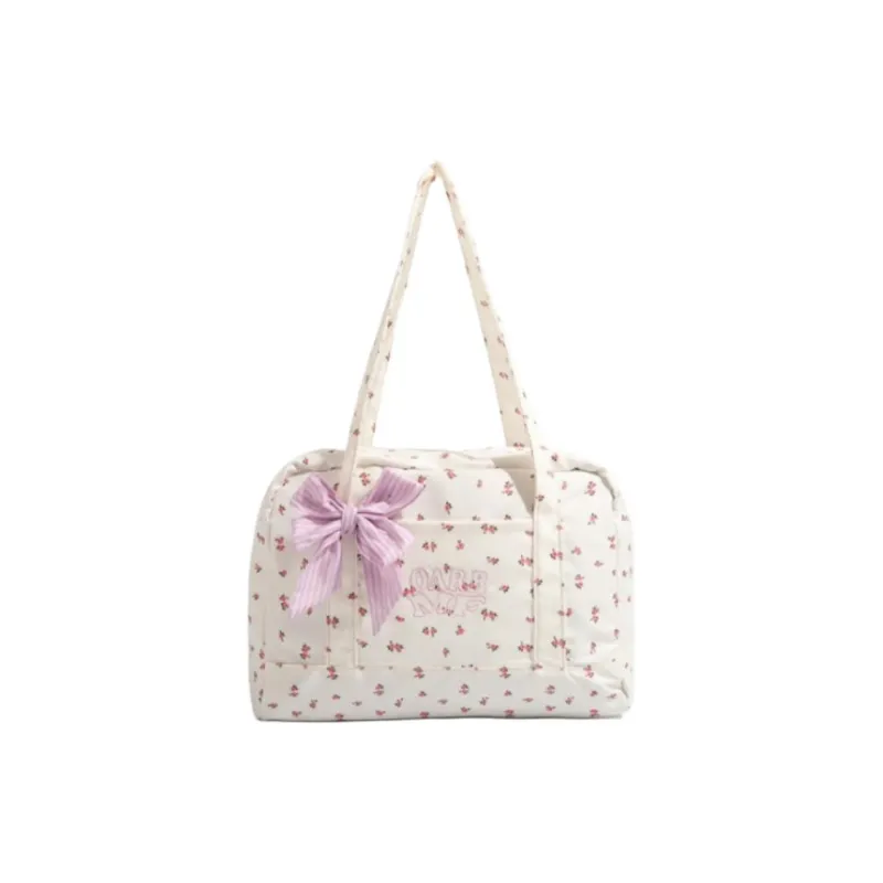 Elsvet Canvas Handbag, Shoulder Bag Regular Women's White Silk Scarf-1