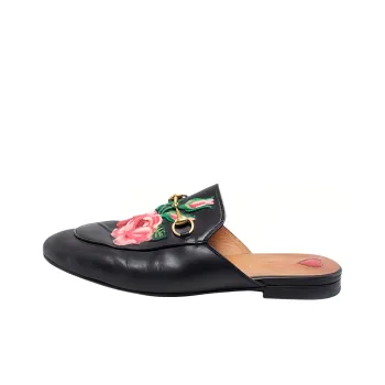 GUCCI Princetown Closed Toe Slippers Women's Black