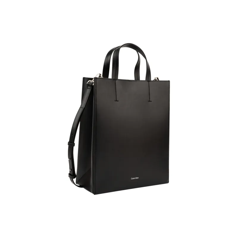 CALVIN KLEIN Cow Leather Crossbody Handbags Medium Size Women's Space Black-1