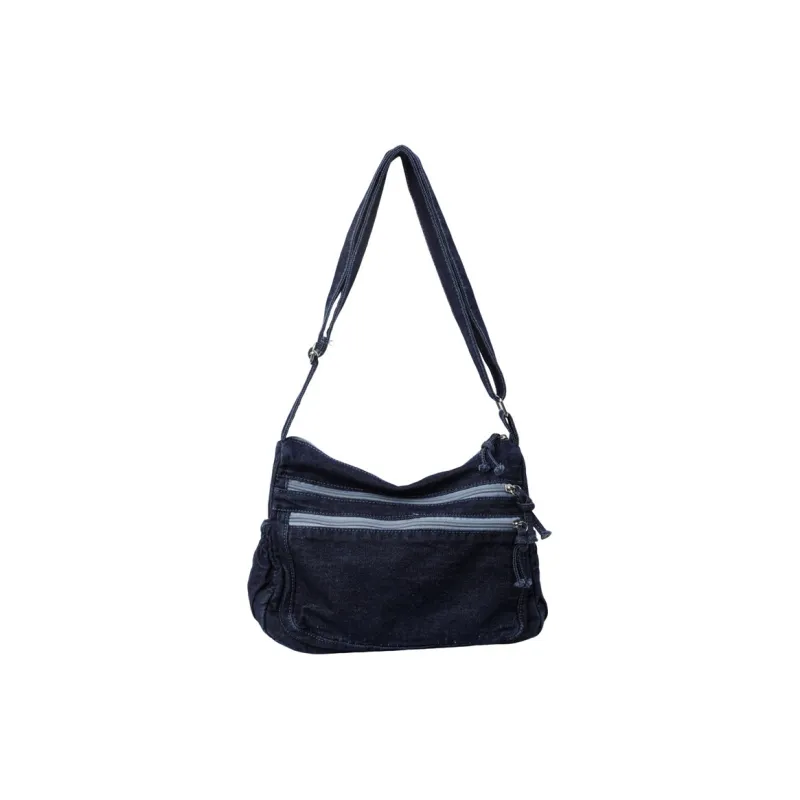 DALO Denim Crossbody Bag, Shoulder Bag Women's Dark Tea/Light Blue/Dark Blue-8