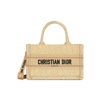 DIOR Raffia Fiber Tote Bag, Shopping Bag, Shoulder Bag, Crossbody Bag, Handbag Mini Women's Beige