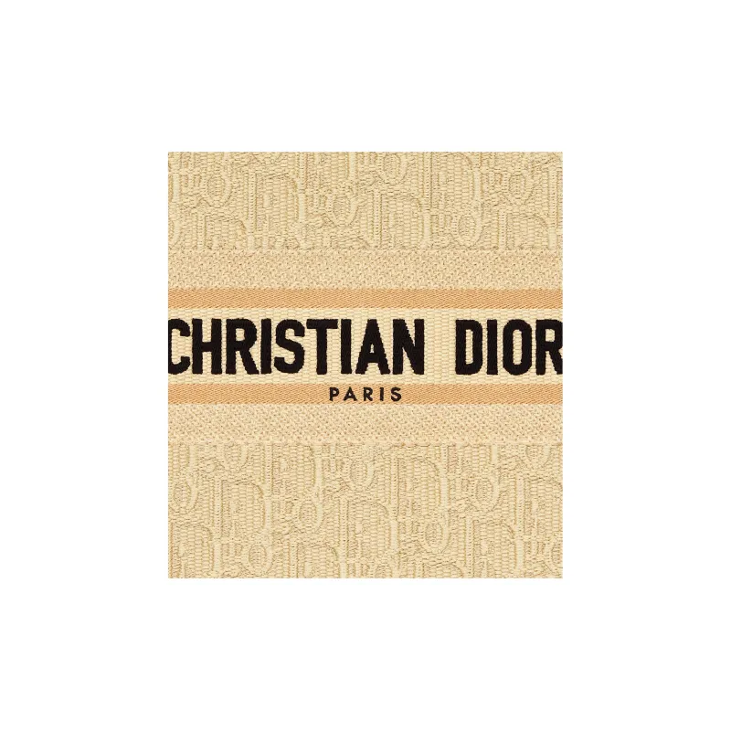 DIOR Embroidered Raffia Grass Shoulder Bag Crossbody Bag Handbag Small Size Women's Beige-5