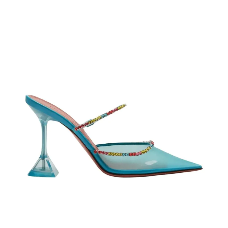 AMINA MUADDI Closed Toe Slippers 9.5cm Women's Light Blue-1