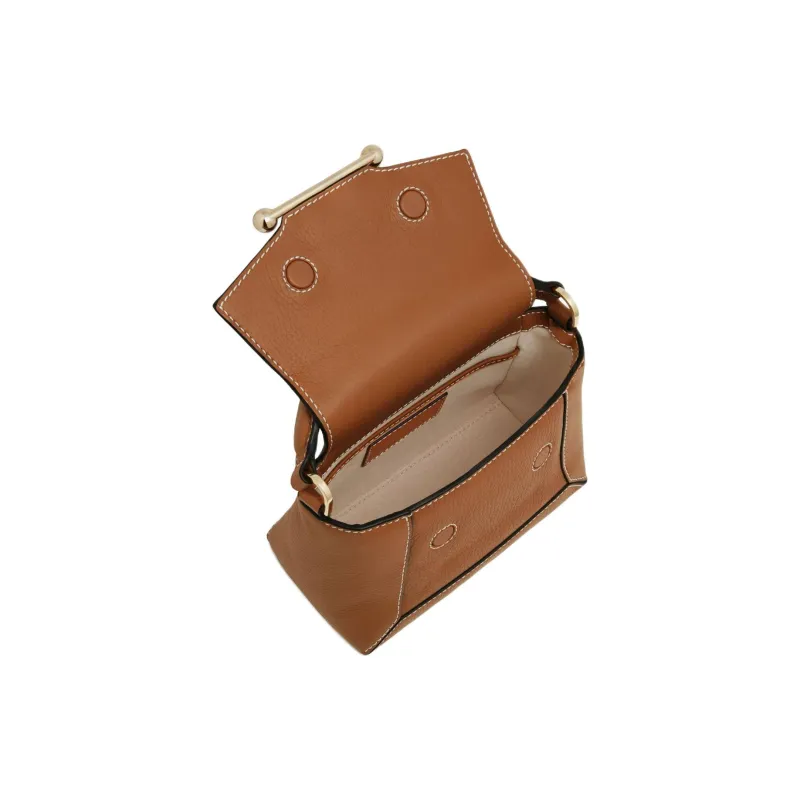 Strathberry Grained Calfskin Shoulder Bag Crossbody Bag Handbag Nano Women's Tan-3