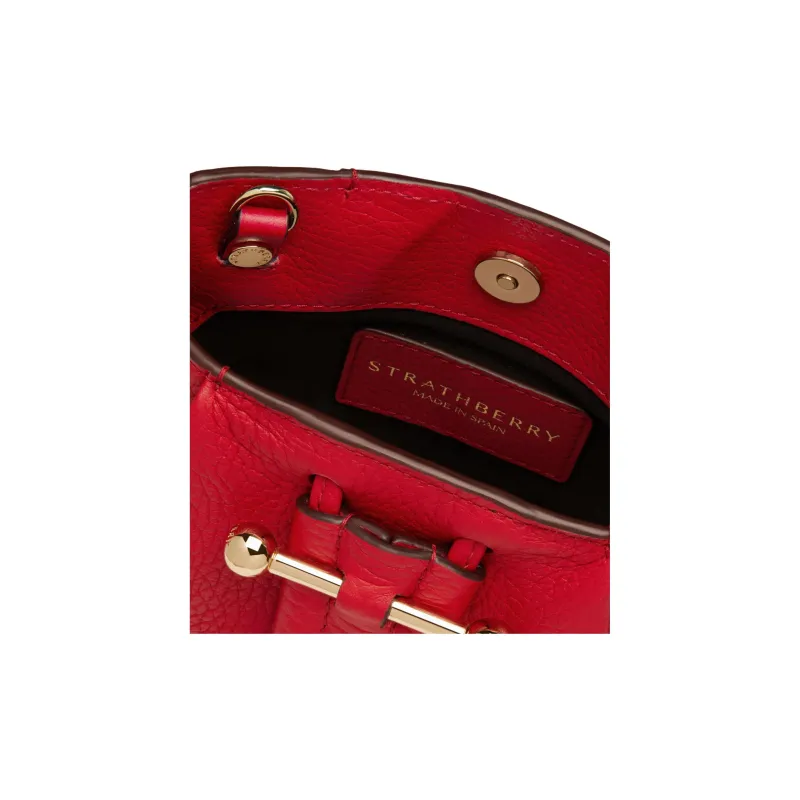Strathberry Grained Calfskin Shoulder Bag Crossbody Bag Women's Red-3