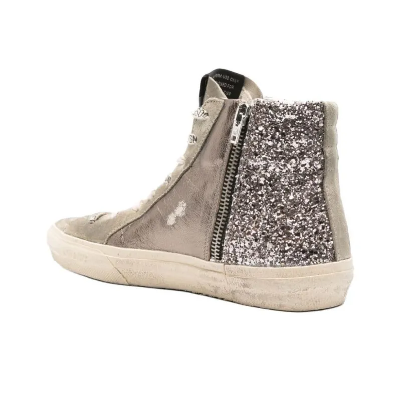 Golden Goose Mid Top Skateboard Shoes Women's Light Brown-3