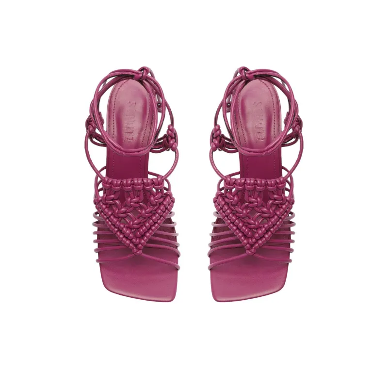Schutz Adin Strap Sandals 11cm Women's Bright Purple-4