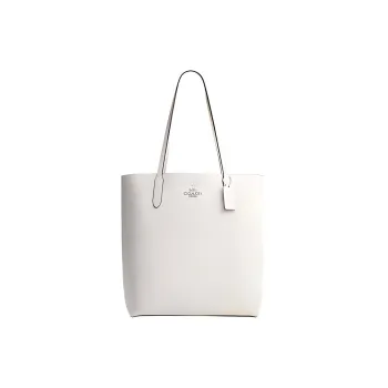 COACH Double Sided Leather Handbag, Shoulder Bag Women's White