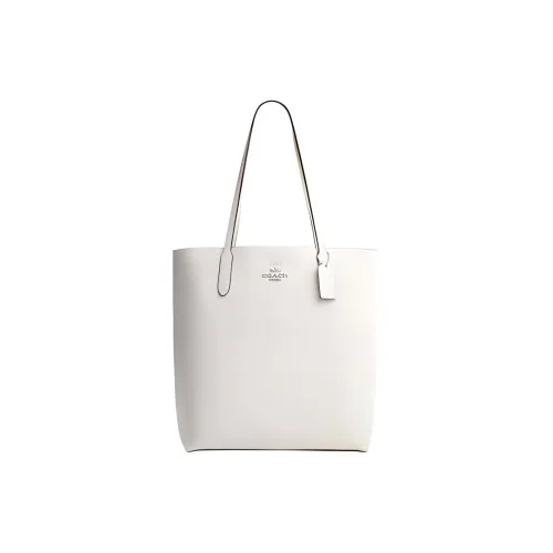 COACH Double Sided Leather Handbag, Shoulder Bag Women's White