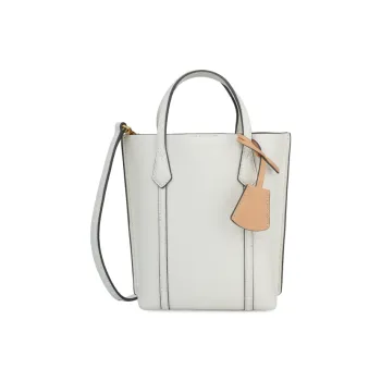 TORY BURCH Perry Embossed Leather Tote Bag Shopping Bag Shoulder Bag Crossbody Bag Handbag Mini Women's Ivory White